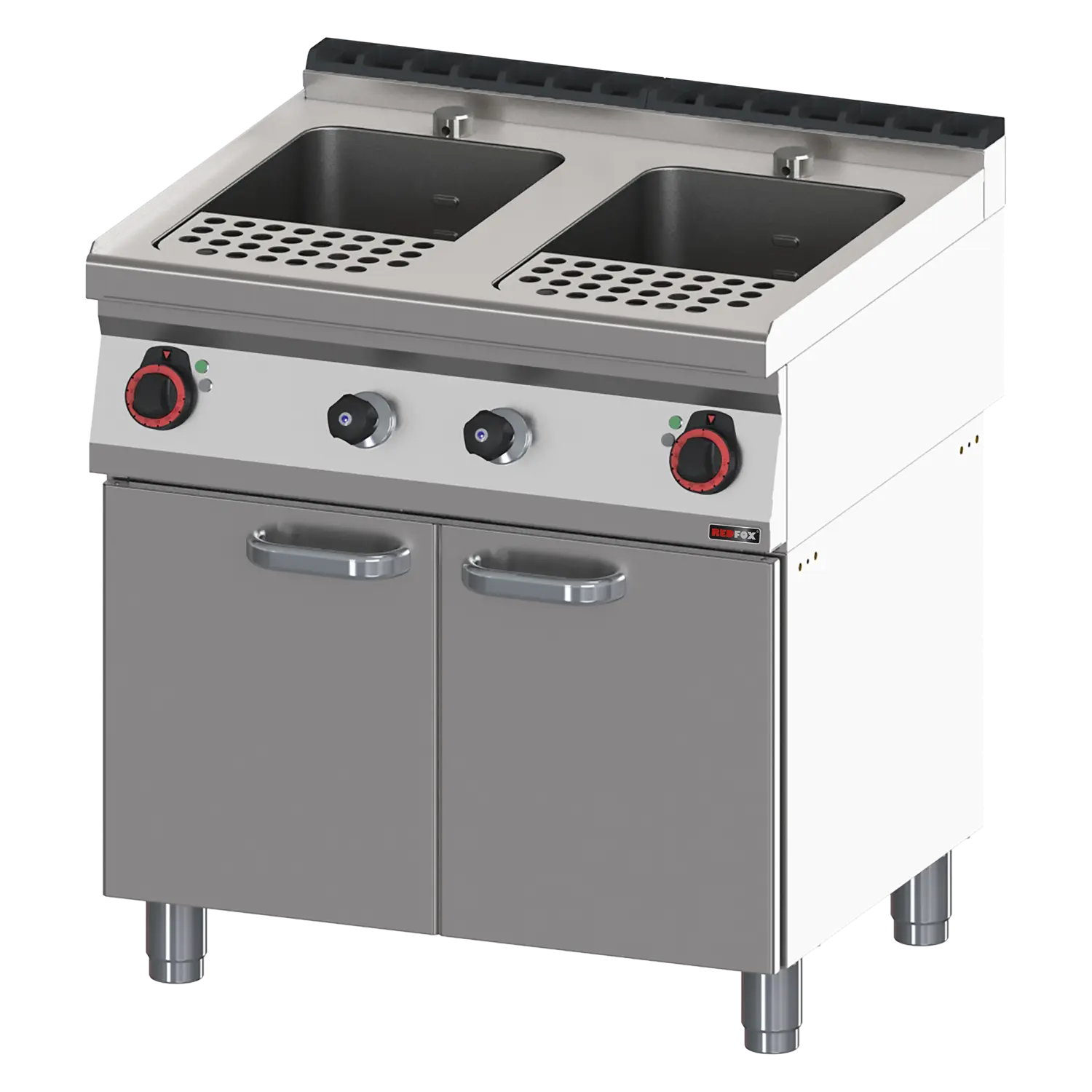 Pastakocher elektrisch 23 + 23 l mit Unterbau 400 V | REDFOX – VT 70/80 E