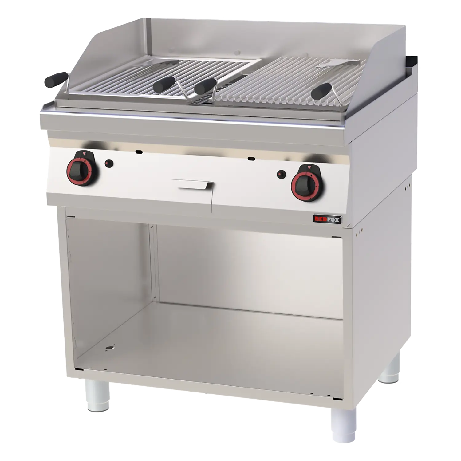 Lavagrill Gas doppelt 2x 52×36 mit Unterbau | REDFOX – GL 70/80 G