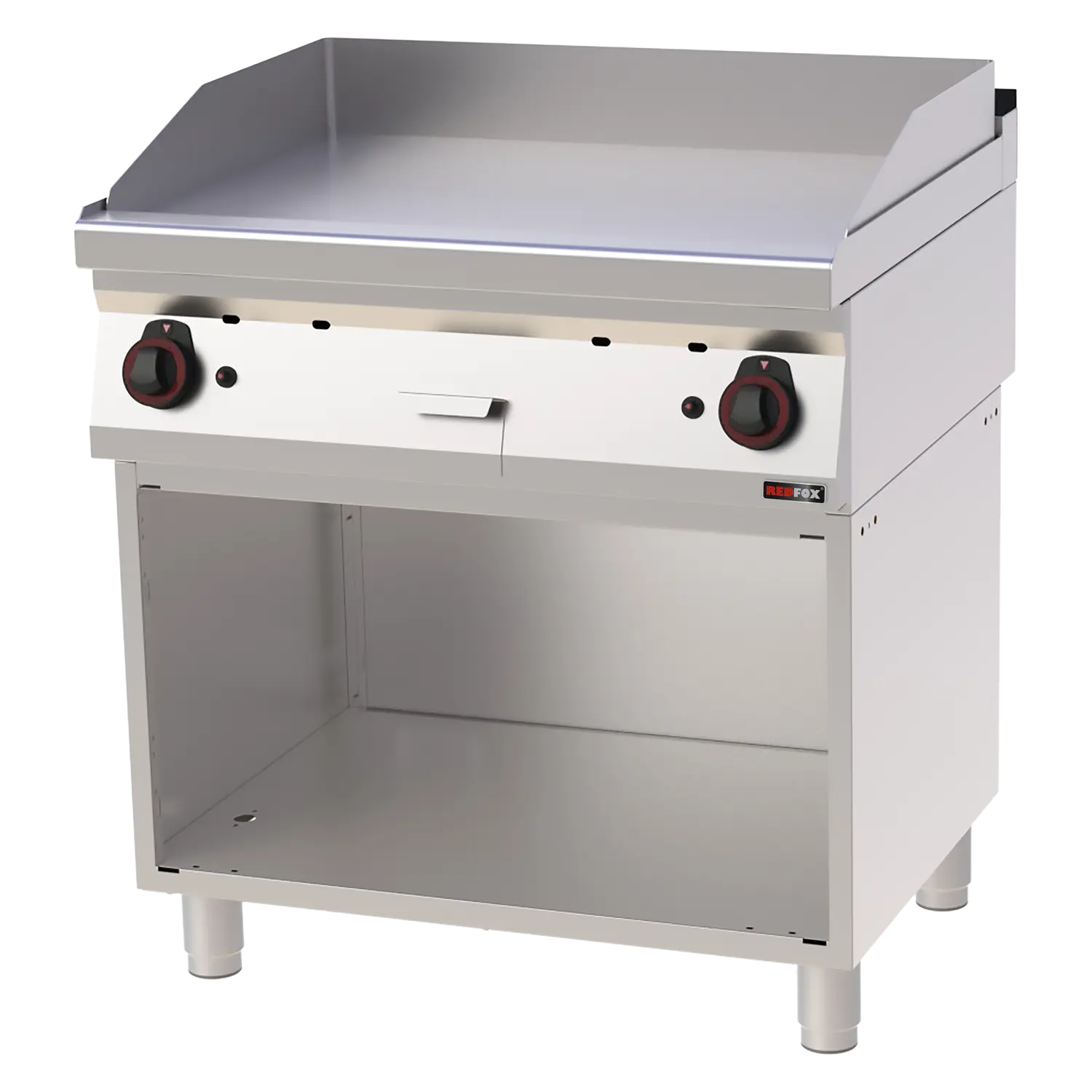 Grillplatte 80×51 Gas verchromt glatt mit Unterbau | REDFOX – FTHC 70/80 G