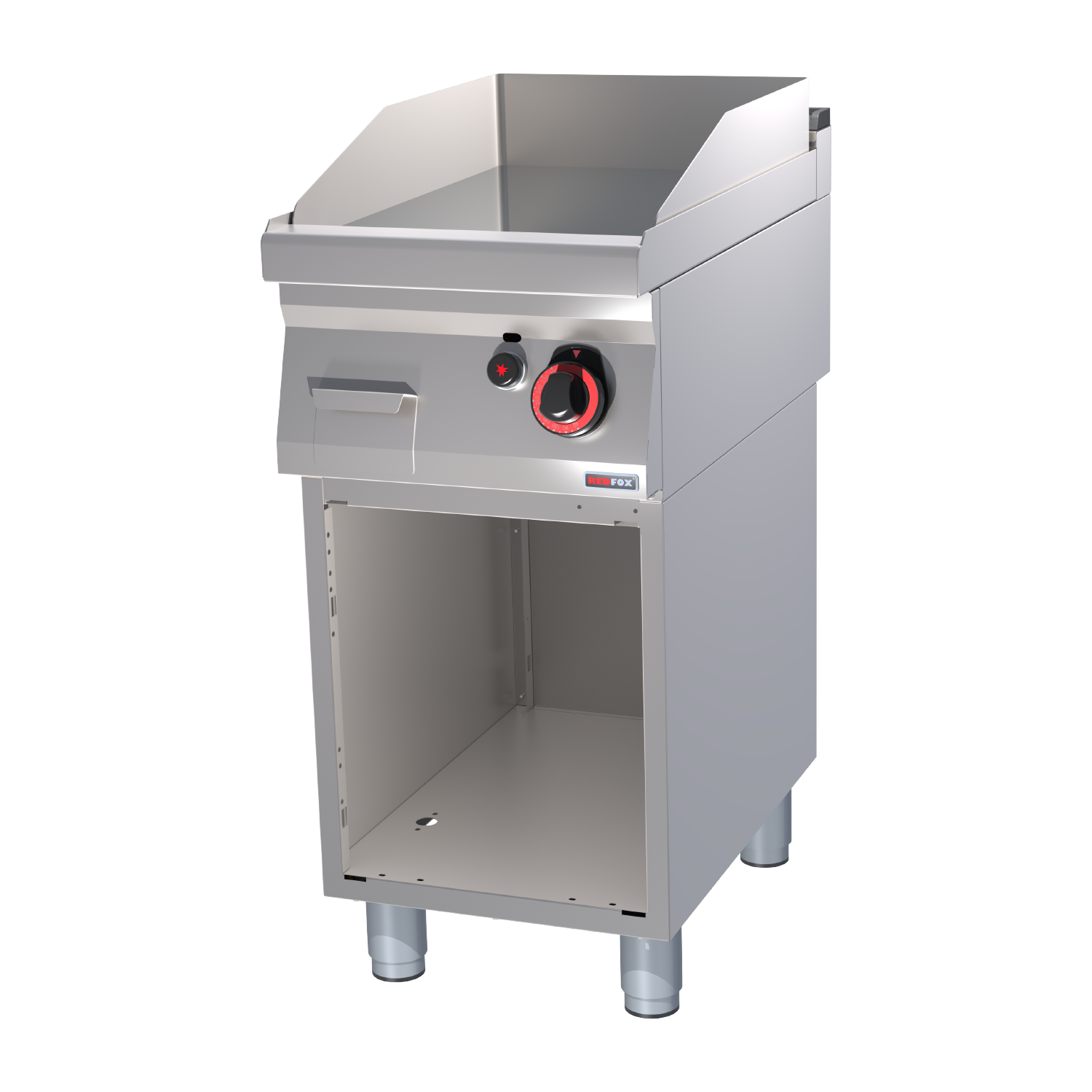 Grillplatte 40×51 Gas verchromt glatt mit Unterbau | REDFOX – FTHC 70/40 G
