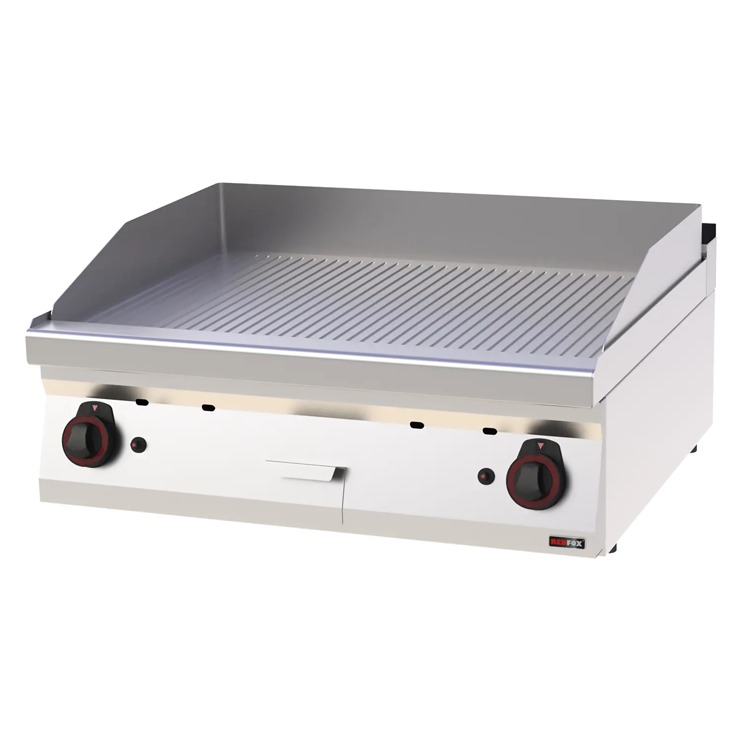 Grillplatte 80×51 Gas geriffelt ohne Unterbauten | REDFOX – FTR 70/08 G