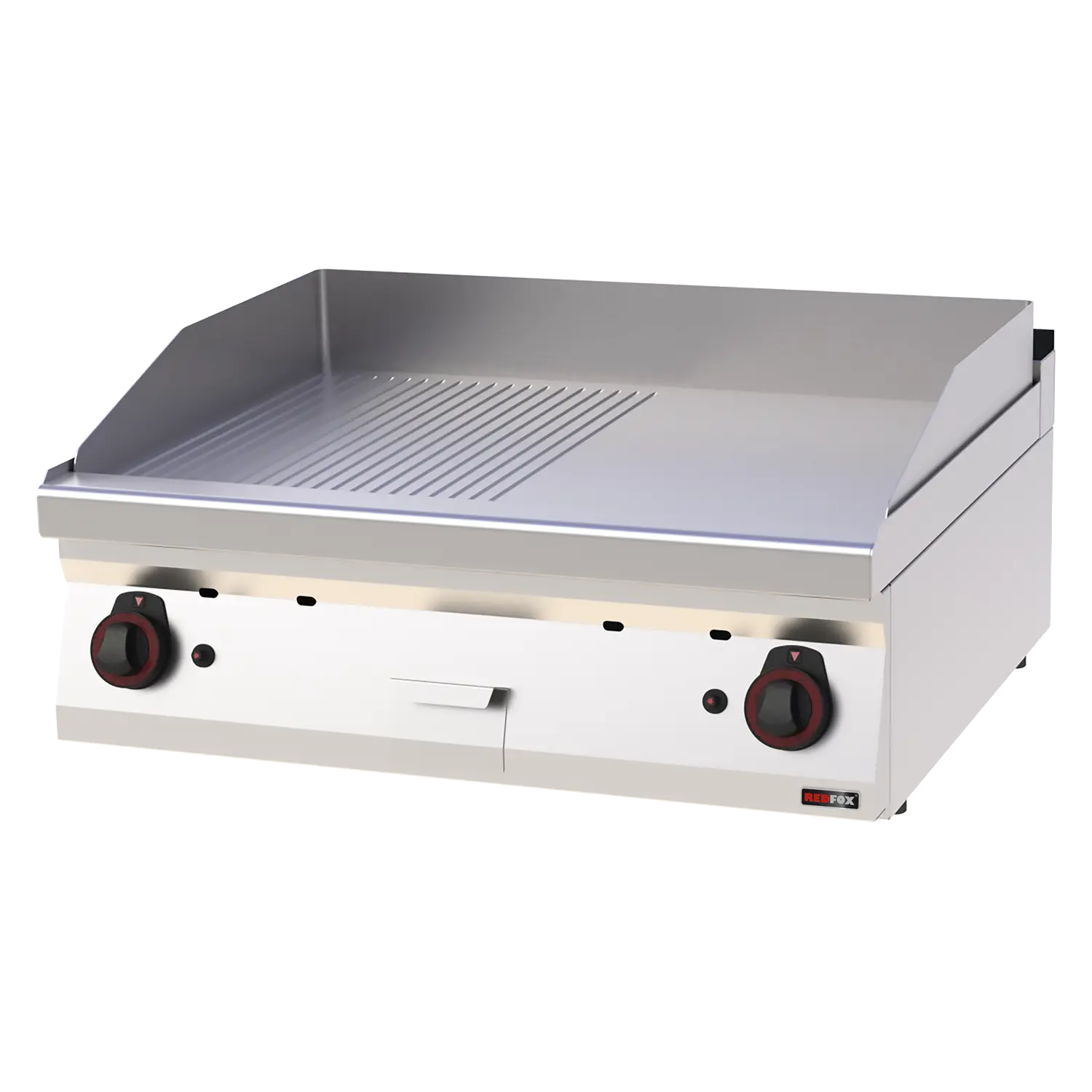 Grillplatte 80×51 Gas verchromt kombiniert ohne Unterbauten | REDFOX – FTHRC 70/08 G