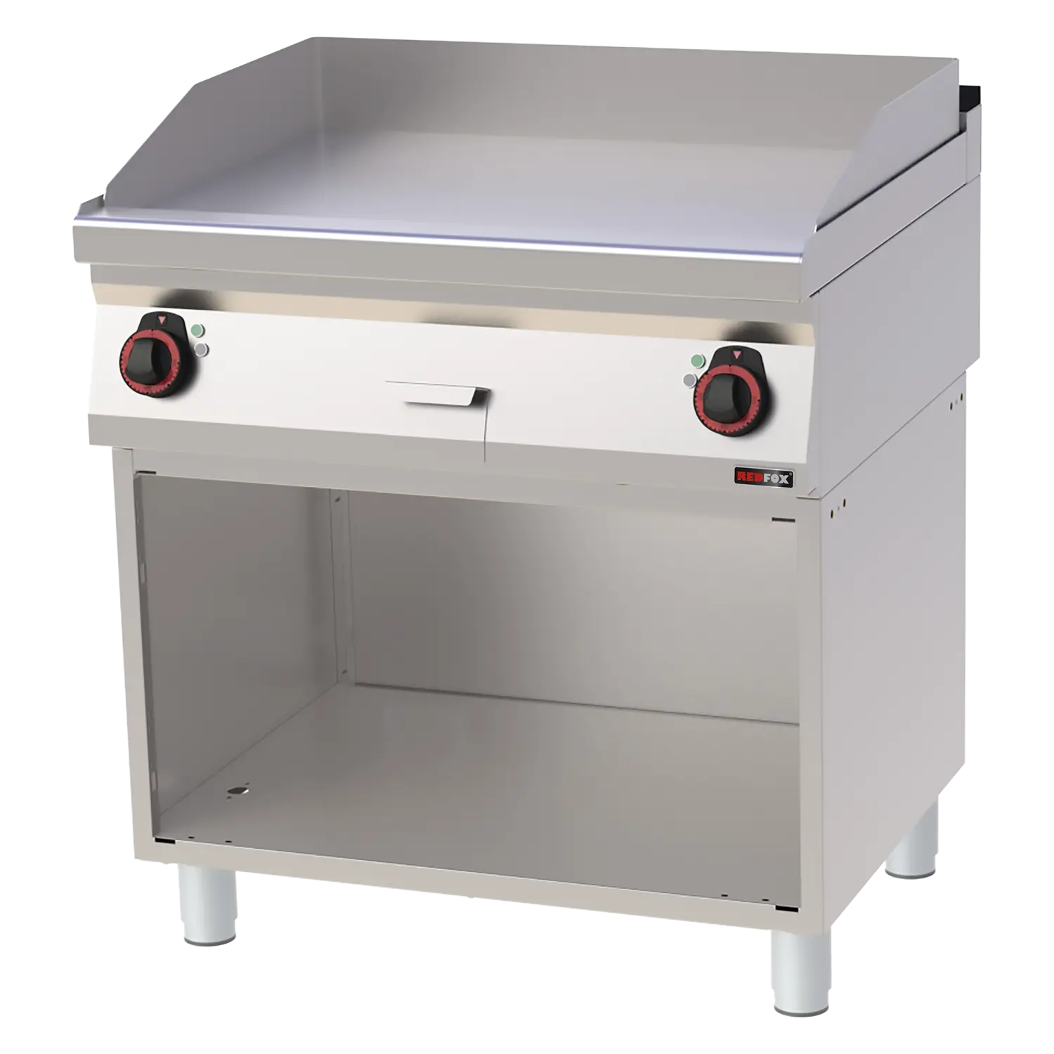 Grillplatte 80×51 elektrisch verchromt glatt mit Unterbau 400 V | REDFOX – FTHC 70/80 E