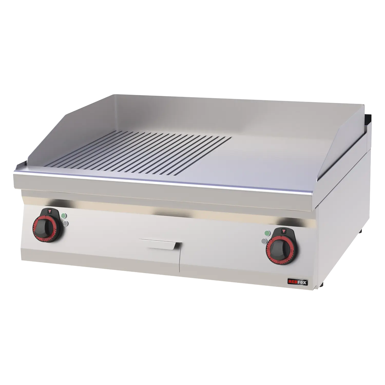 Grillplatte 80×51 elektrisch kombiniert ohne Unterbauten 400 V | REDFOX – FTHR 70/08 E