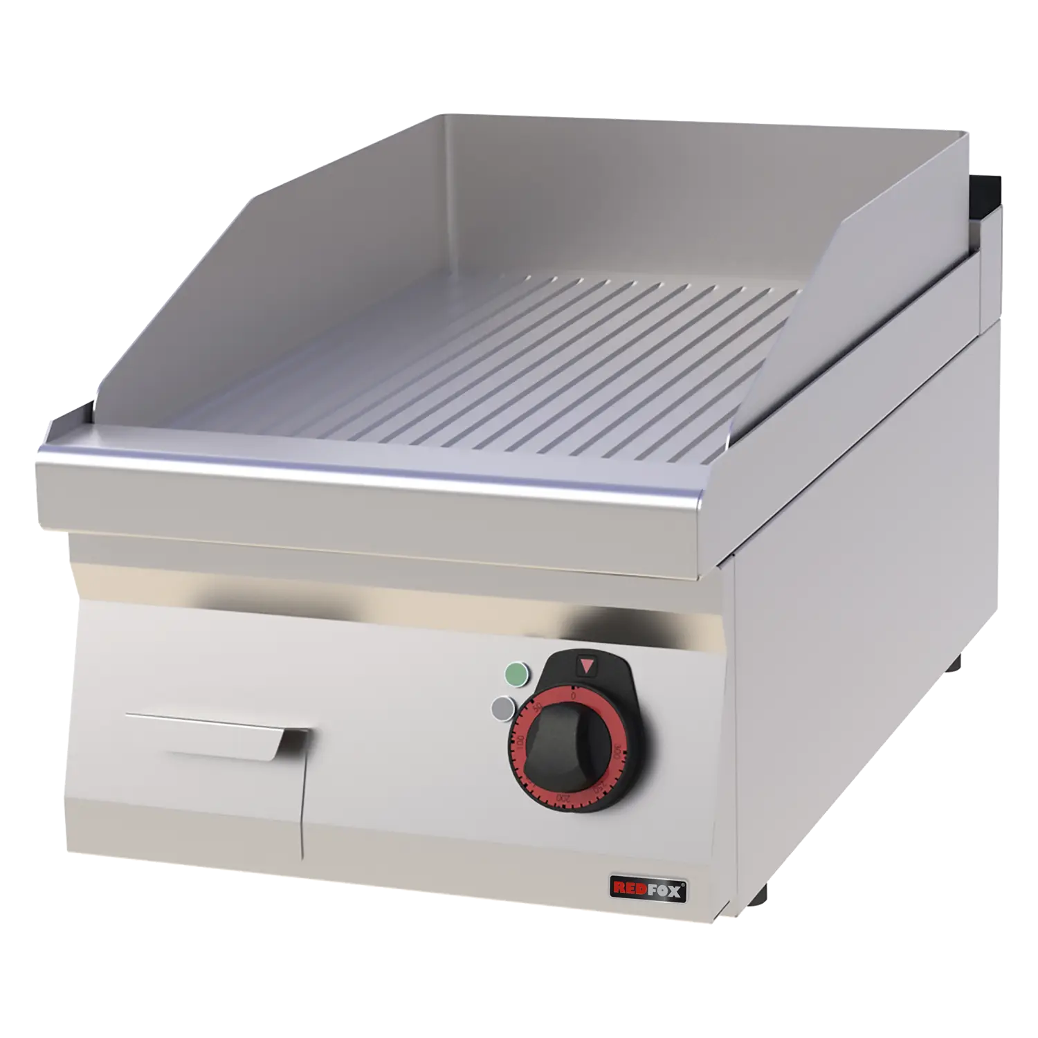 Grillplatte 40×51 elektrisch verchromt geriffelt ohne Unterbauten 400 V | REDFOX – FTRC 70/04 E
