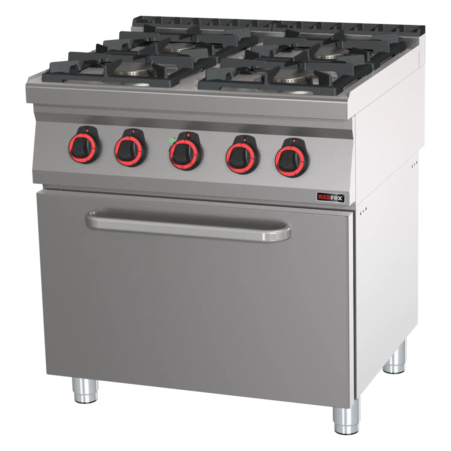 Herd kombiniert mit Heißluft-Backofen GN 1/1 – 4x Brenner ECO | REDFOX – SPBT 70/80 11 GE