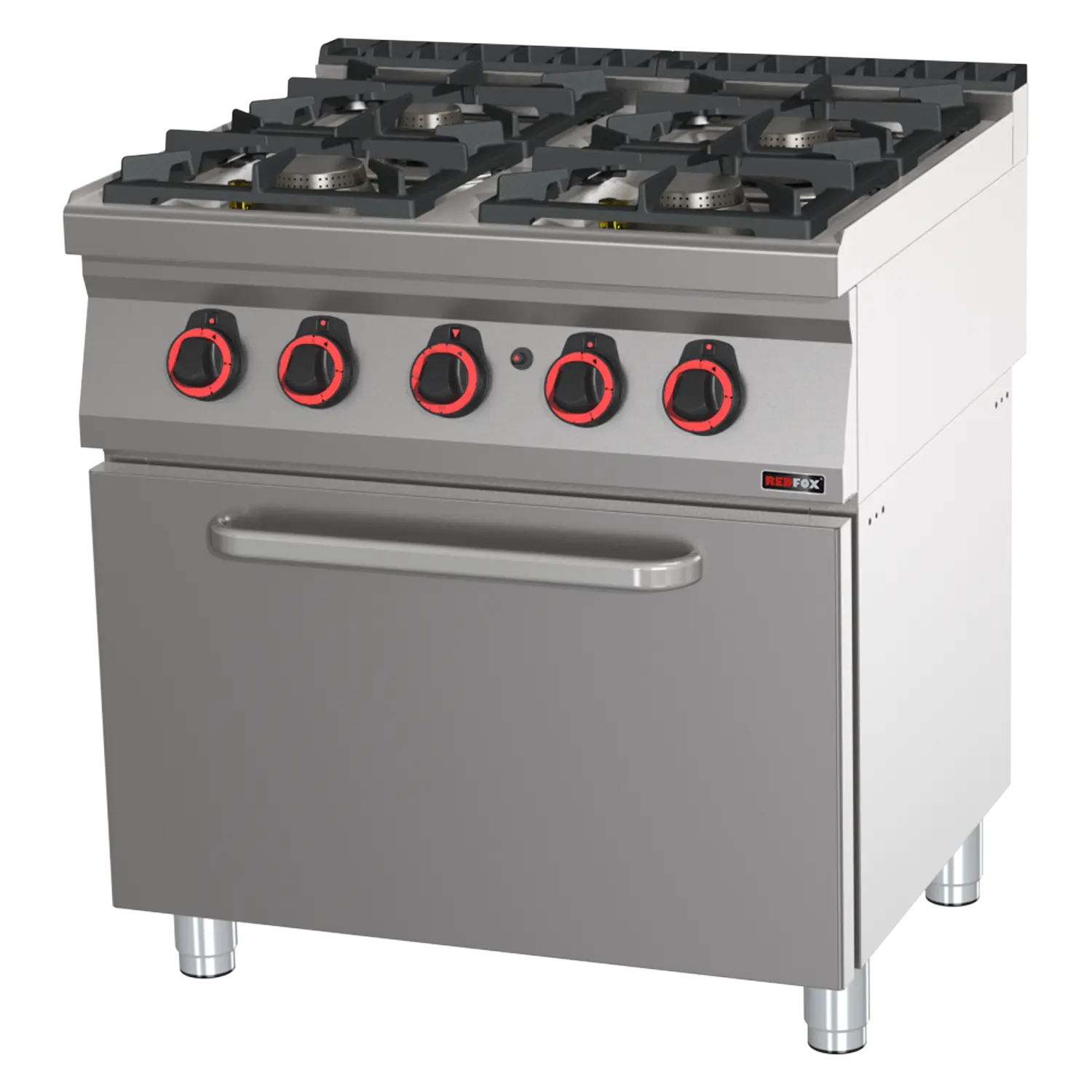Gasherd mit statischem Gasbackofen GN 2/1 – 4x Brenner | REDFOX – SPT 70/80 21 G