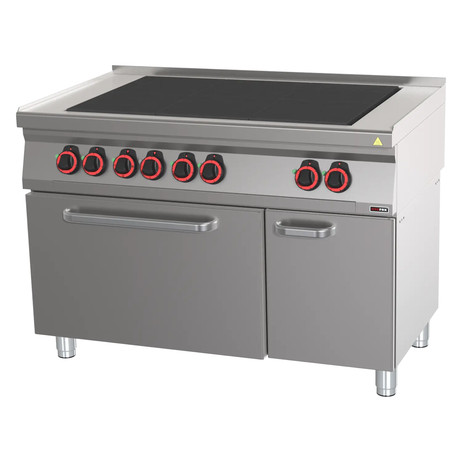 Herd elektrisch mit 6 Glühplatten mit Backofen GN 2/1 | REDFOX – SPLT 70/120-21 E