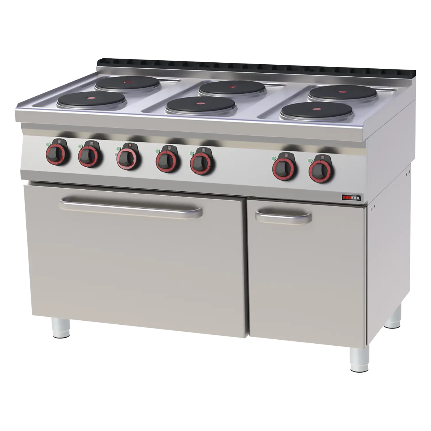 Herd elektrisch mit Heißluft-Backofen GN 1/1 – 6x Kochfeld 400 V | REDFOX – SPT 70/120 11 E
