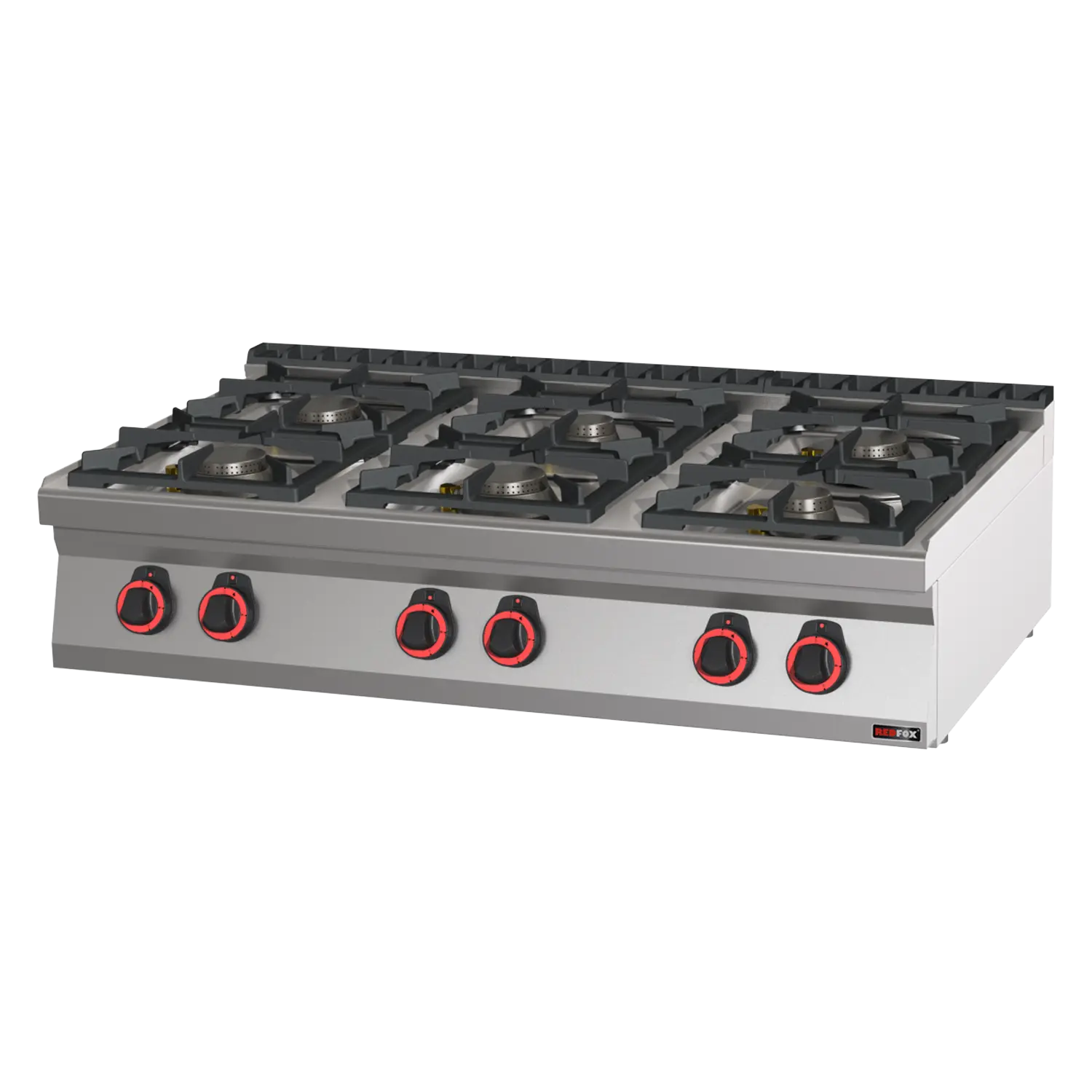 Gasherd 6x Brenner ohne Unterbauten | REDFOX – SP 70/012 G