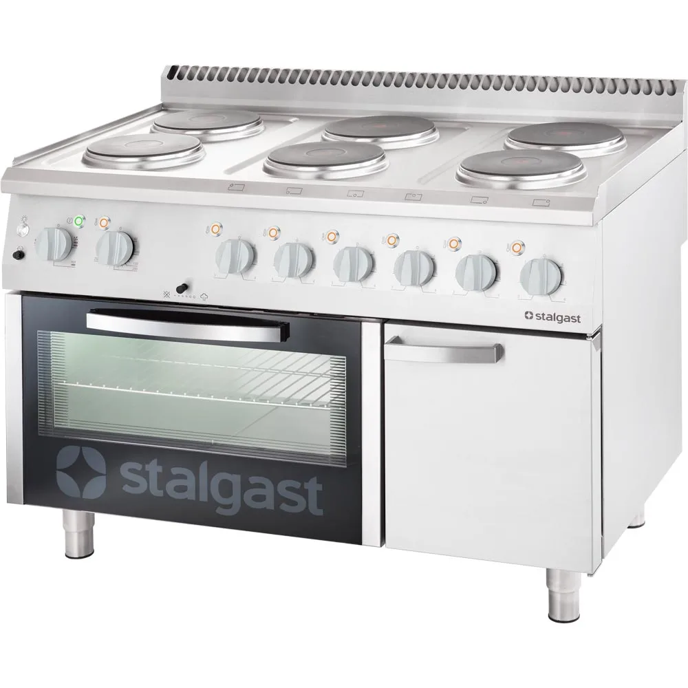 Elektro-Herd mit 6 Kochplatten, Umluft-Backofen GN 1/1 und eintürigem Unterschrank, Serie 700 ND