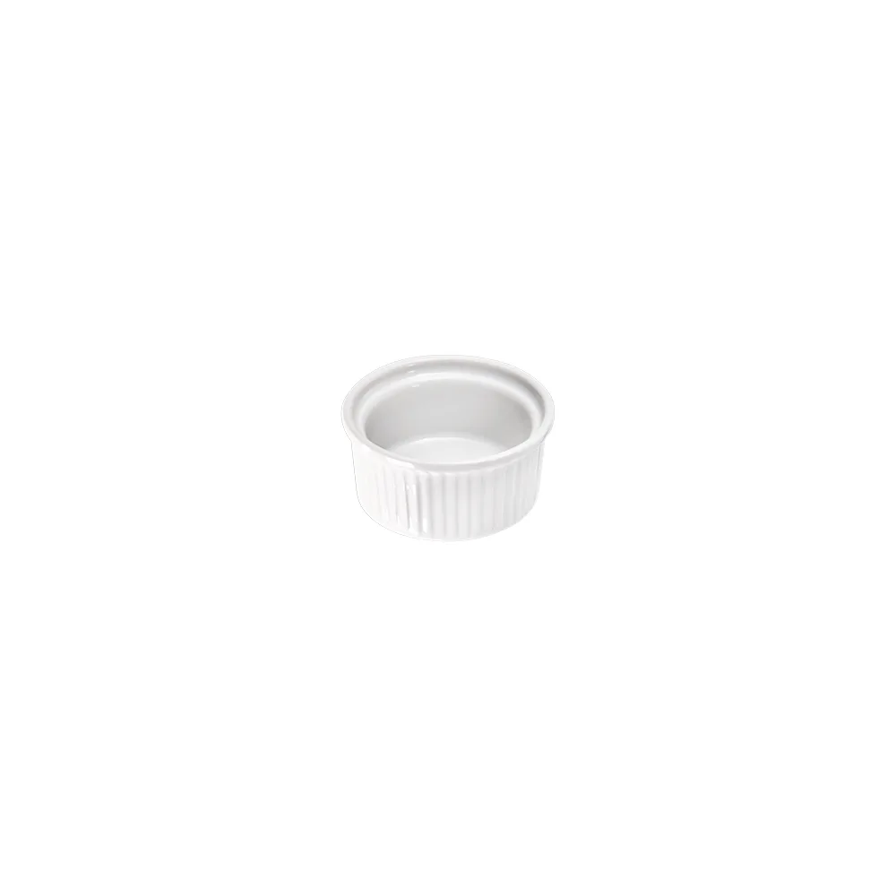 Kleines Auflaufförmchen, reinweißes Hotelporzellan, Serie Isabell, Ø 70 mm, 60 ml